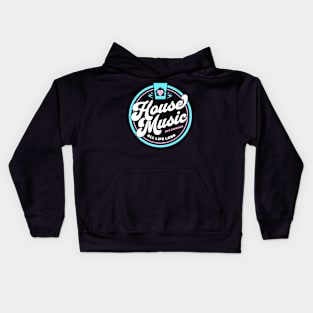 HOUSE MUSIC  - Circle Heart House Logo (pink/blue) Kids Hoodie